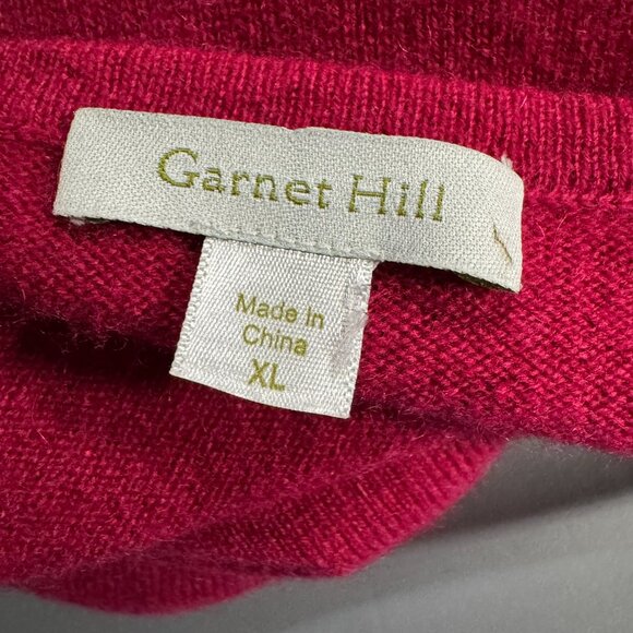 Garnet Hill Cashmere Peplum Sweater XL Red Burgundy Long Sleeve FS-1442 - Picture 5 of 7